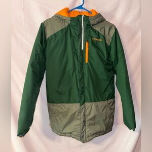 Columbia Kids Forest Green and Orange Raincoat